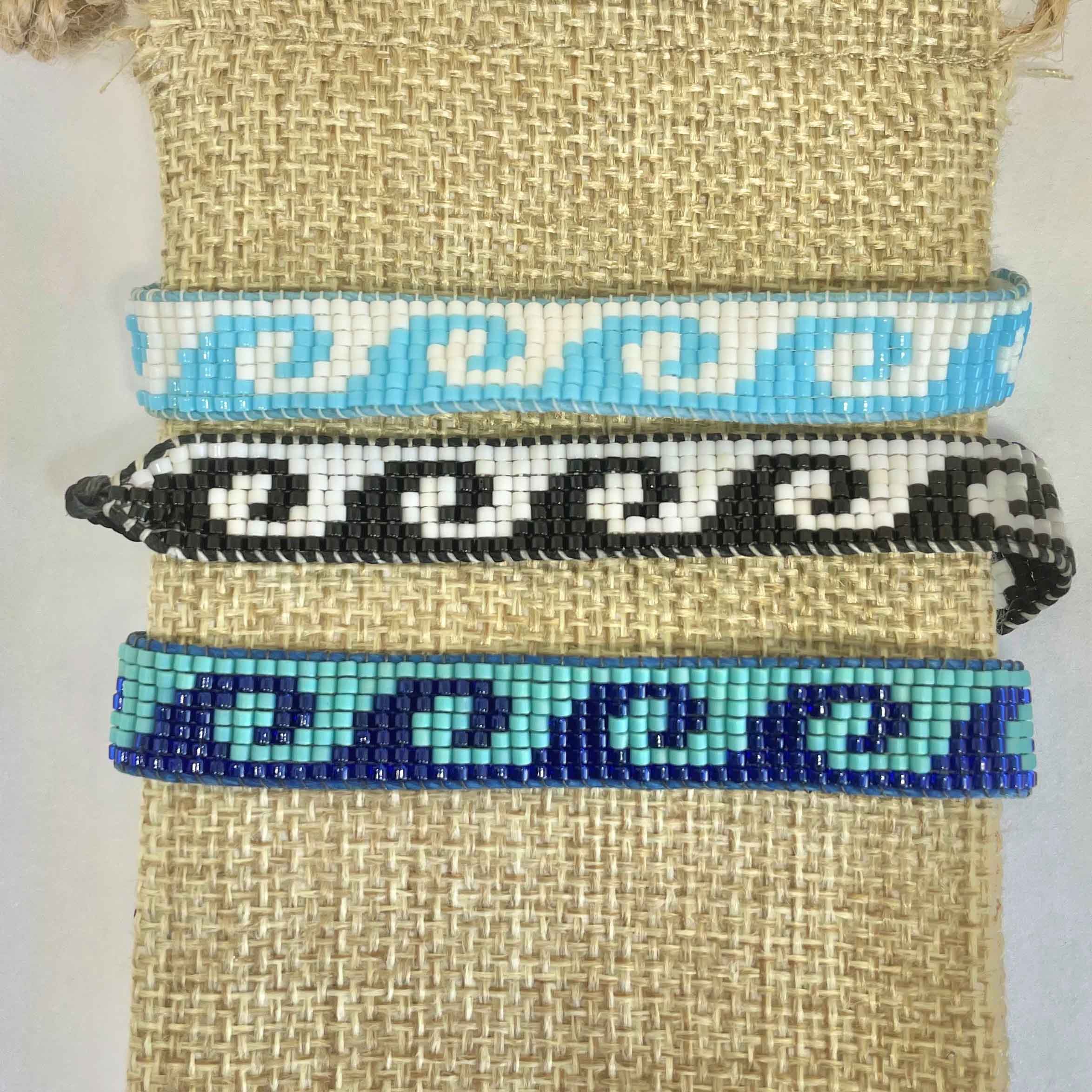 Wave Bracelet / Woven Loom Adjustable Waterproof Bracelet/ Made in